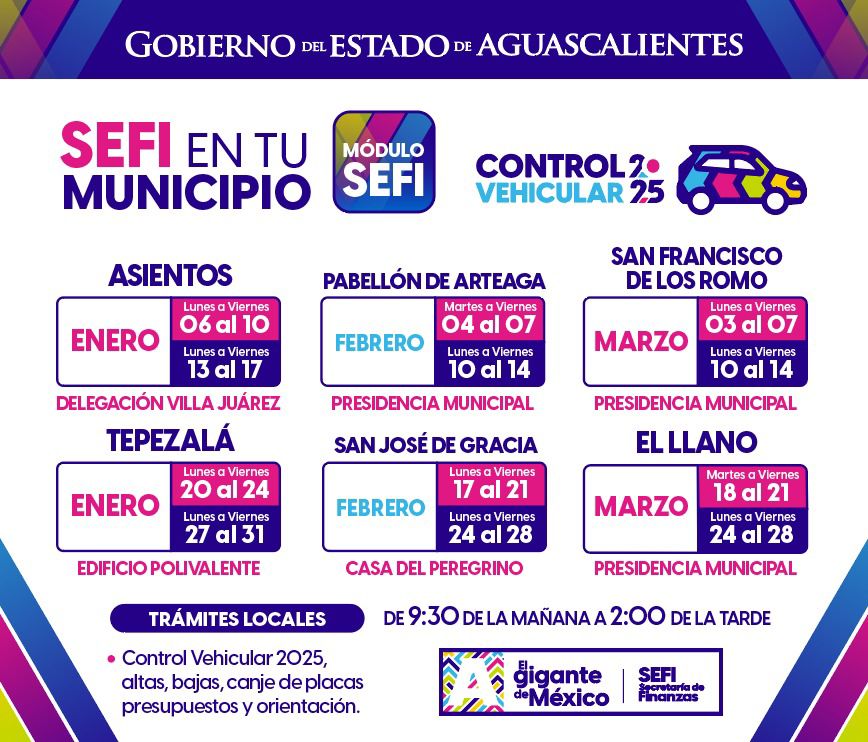 Facilitan el pago del Control Vehicular 2025 con nuevos horarios, módulos móviles y descuentos digitales