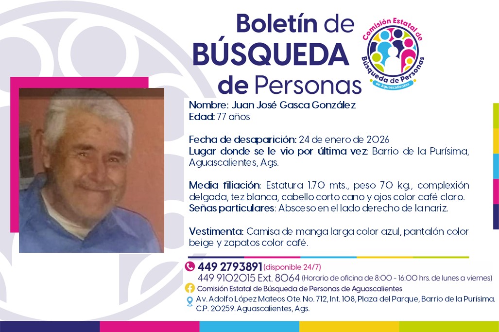 LOCALIZADO – JUAN JOSÉ GASCA GONZÁLEZ