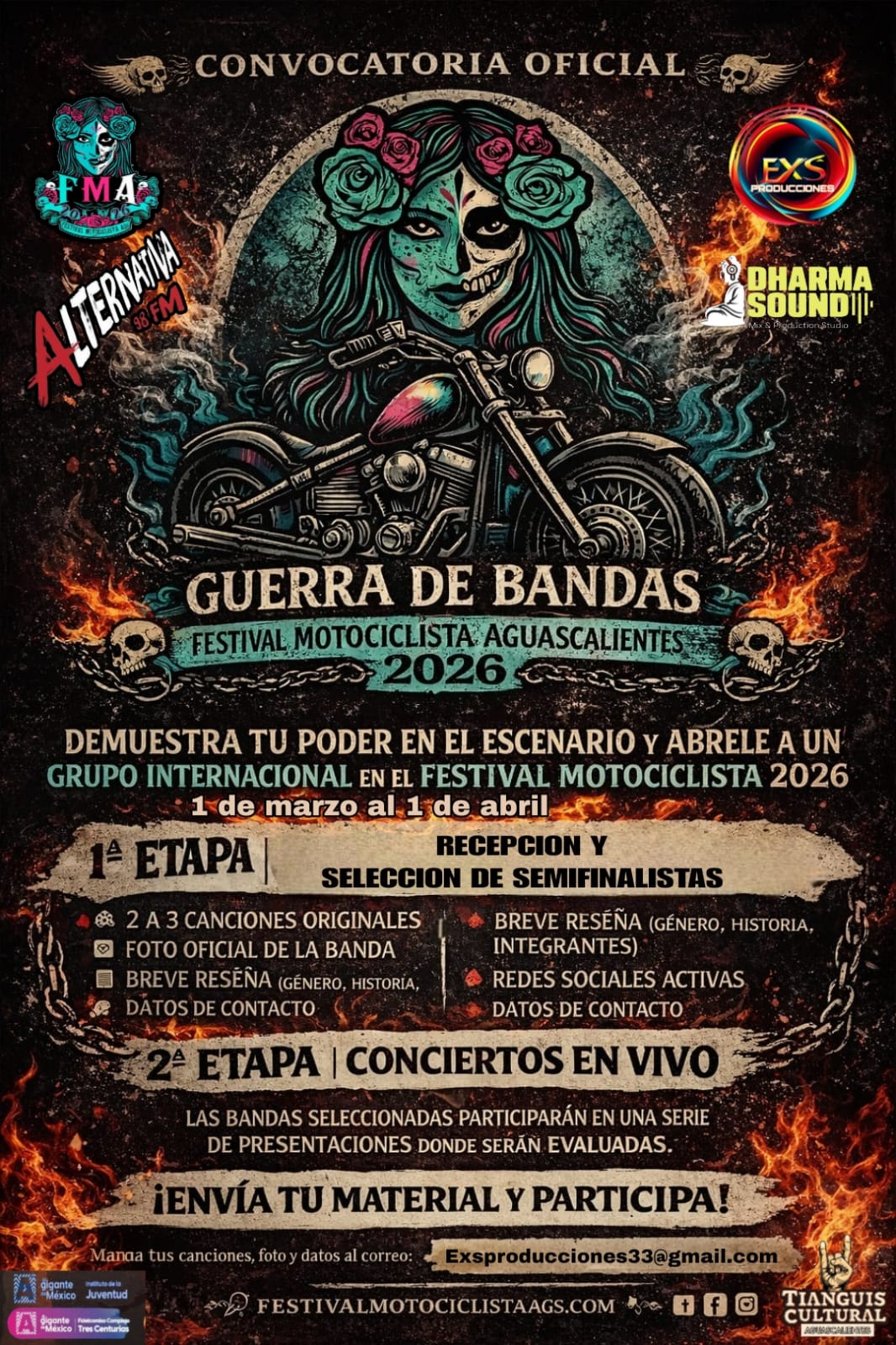 Tu banda puede abrir el escenario a un grupo internacional en el Festival Motociclista Aguascalientes