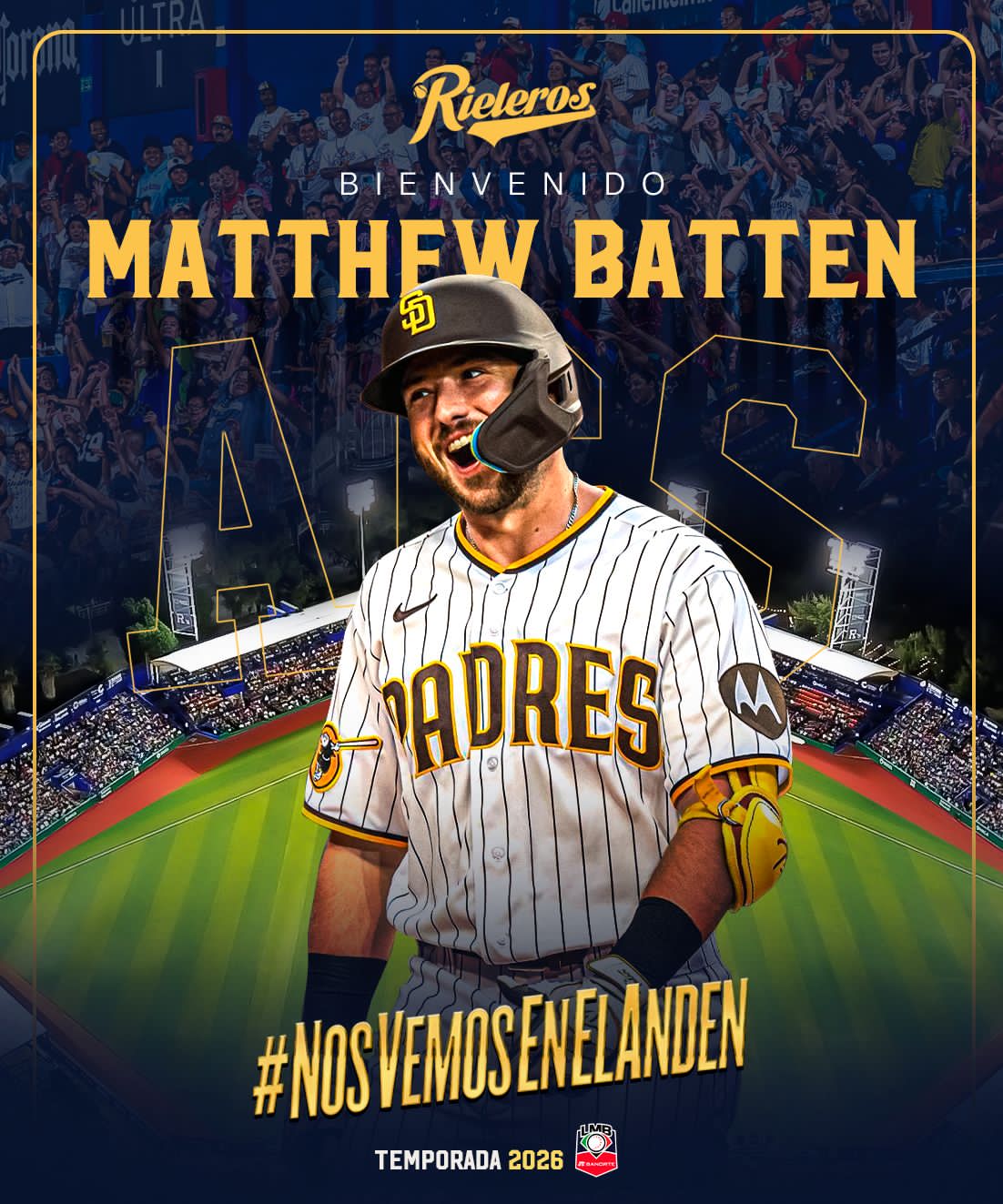 Matthew Batten aterriza en Rieleros: experiencia de Grandes Ligas para reforzar el infield hidrocálido